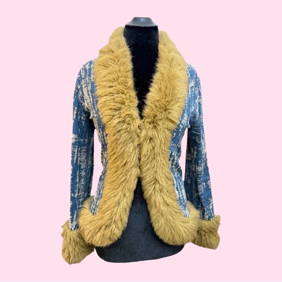 blanc noir Jackets & Blazers - Y2K fur trimmed jacket